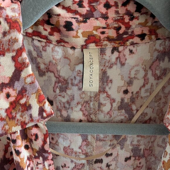 Soya Concept Minea Button Down Maxi Dress Long Sleeves Berry Blend Size XS - Picture 3 of 15